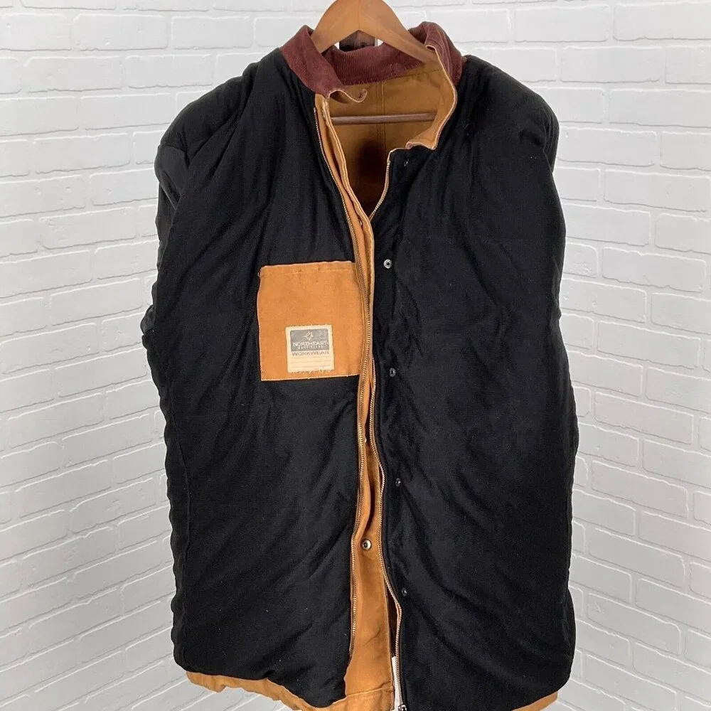 Northeast‎ Jacket Mens 2XLarge Brown Corduroy Cotton Canvas Chore Workwear VTG